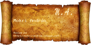 Mokri András névjegykártya